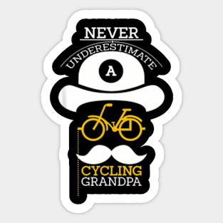 Mens Cycling Grandpa Bicycle Papa Grandparents Day Sticker